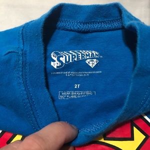 Blue 2t kids super man T-shirt